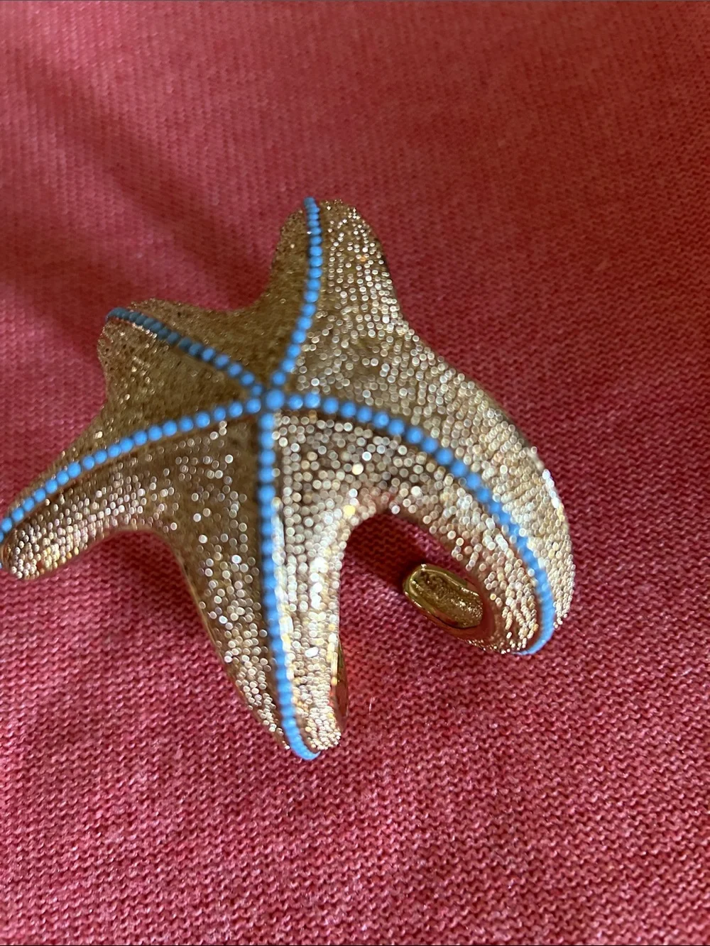 Lilly Pulitzer Gold Starfish Cuff with Light Blue Bead Accents